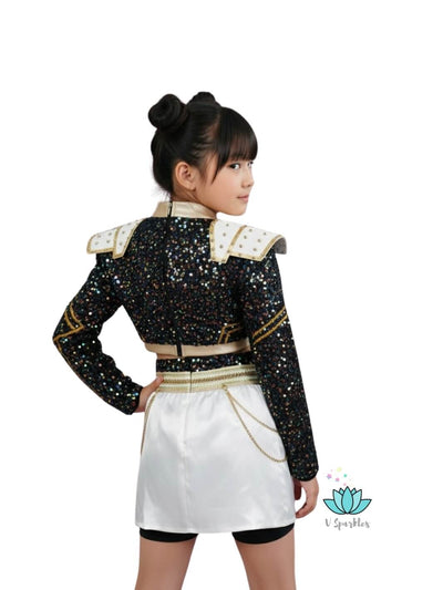 Zoey Black Cosplay Outfit KPop Demon Hunters Inspired Costume for Kids